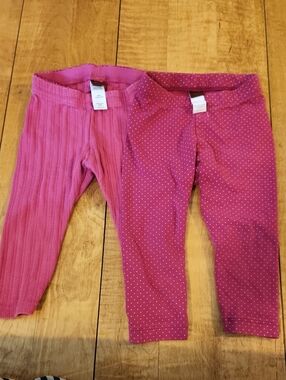 ❤️ 3/$15! Tea Collection Girls Pink Cable Knit & Dot Legging Set
